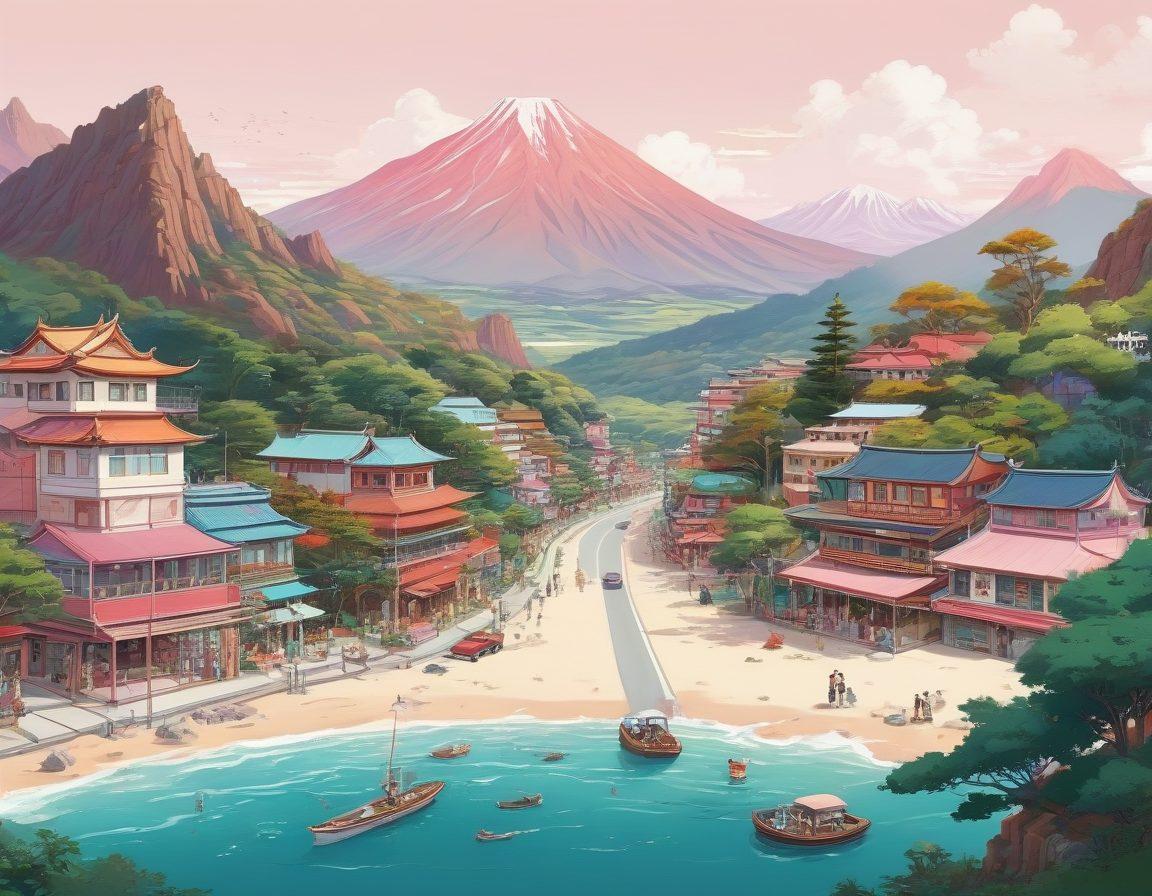 An abstract representation of a journey through the world of hentai, featuring a detailed map with symbolic landmarks such as a book for definitions, a film reel for adult entertainment, and cultural icons representing various aspects of influence. Soft pastel colors blend together to create an inviting atmosphere, with a hint of playfulness. Include stylized characters exploring this landscape, showcasing diversity and curiosity. anime style. vibrant colors. white background.